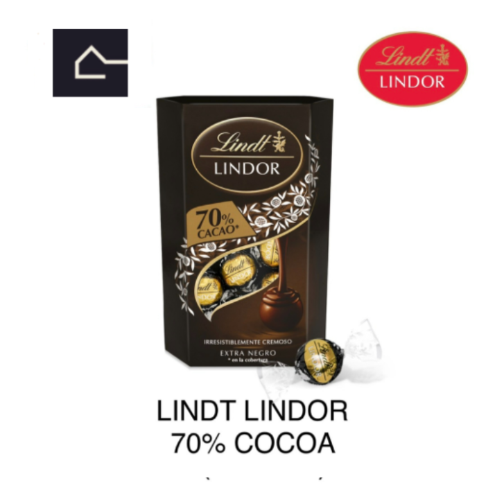 Lindt Lindor 70% Cocoa 200 G. Dark Chocolate ลินด์ ลินเดอร์ ดาร์กช็อกโกแลต  70% สอดไส้ทรัฟเฟิล | Lazada.Co.Th