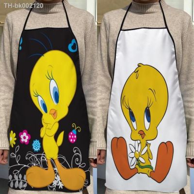 ↂ Custom T--weety -Bird Kitchen Apron Dinner Party Cooking Apron Adult Baking Accessories Waterproof Fabric Printed Cleaning Tools