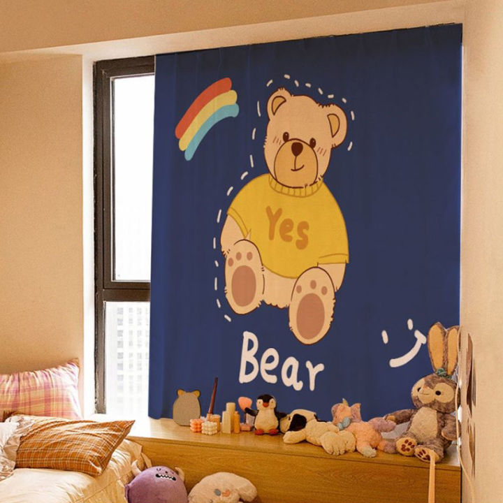 SẴN HCM] Màn cửa sổ cute gấu vàng dán tường tiện lợi, rèm cửa dán ...