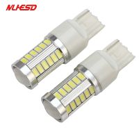 2ชิ้น W21 T20/5W 7443 7440 5630ไฟไฟเบรครถ Led 33SMD ขาวแดงเหลือง Dc 12V 800LM โคมไฟเปิดย้อนกลับ DC12V สีแดงสีขาว