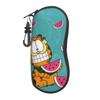 Garfield แว่นกันแดดเคสนิ่มพกพาได้,กล่องใส่แว่นตาแบบซิปเดินทางพร้อมเคสป้องกันแว่นตาแฟชั่นคลิปหนีบเข็มขัด