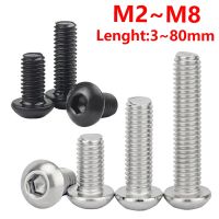 304 Stainless Steel Hex BoltAllen Key Screw Round Head Hex Bolt Iso7380 Models M2 M2.5 M3 M4 M5 M6 M8 Black Hex Bolt Socket