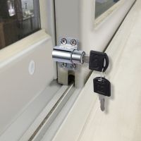 ■◐ 8 pcs Zinc Sliding Window Patio Screw Door Locking Pin Push Child Safety Lock Anti-theft With Key White Sliding Patio Door Catch