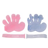 Pet Grooming Massage Glove Brush - Removes Hair/Cats/Dogs/Pets - Blue+Pink