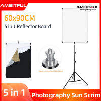 Ambitful 60*90cm 27in * 35in อาทิตย์ Scrim + 280เซนติเมตรแสงยืนชุด,5in1ขนาดใหญ่สีดำซิลเวอร์โกลด์สีขาว D Iffuser คณะกรรมการสะท้อนอลูมิเนียมกรอบสำหรับการถ่ายภาพ