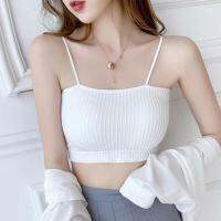 Tube Top Beauty ดีไซน์ท่อแขนกุดกลับชุดชั้นในเซ็กซี่สไตล์เกาหลี สำหรับผู้หญิงในฤดูร้อน Croptop L6B6