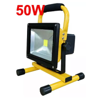 ไฟสปอร์ตไลท์ LED แบบพกพา 50 W รุ่นชาร์จแบตได้ Portable Flood Light Waterproof Spotlights Rechargeable J0416