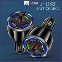 LLSBB 5V 9V 12V ที่ชาร์จสำหรับเดินทางชาร์จเร็ว5 USB Quick Charger Mobil ที่ชาร์จแบตในรถสองพอร์ต USB QC3.0