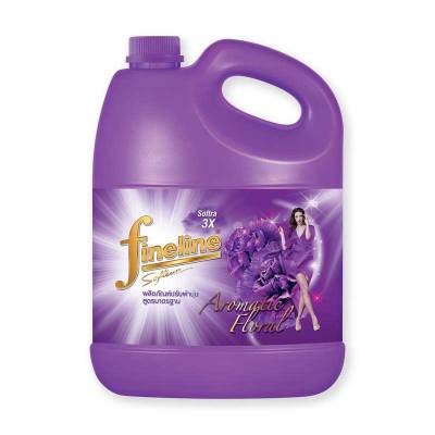 Fineline Regular Softener 3500 ml Purple.ไฟนไลน์ น้ำยาปรับผ้านุ่ม สูตรมาตรฐาน อโรมาติค ฟลอรัล สีม่วง 3500 มล.