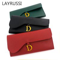 LAYRUSSI Simple Long Money Wallet Student Clutch Women Solid Color Multi-function Purse Multi-card Holder Pocket Buckle Card Bag Wallets