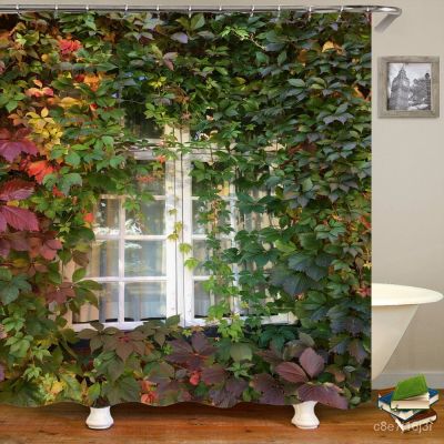 3D Printing Flowers Plant Garden Bathroom Shower Curtain Natural Landscape Home Decoration Waterproof Curtain with Hook