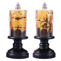 Electric Halloween Candles Desktop Flameless Festival Candle Lights Spooky Party Favors for Table Centerpieces Gothic Home Decoration for Nightstand excellent