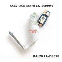 Bal20 Cn-0d99yj Ls-d801p สำหรับ Inspiron 15 5567 Usb เครื่องอ่านการ์ดแผงบอร์ด Sd การ์ด