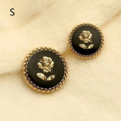 6pcs Rose Metal Flower Buttons for Women Dress Coat Suit Cardigan Sewing Button