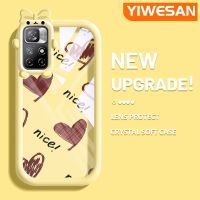 YIWESAN เคสสำหรับ Xiaomi Poco M4 Pro 5G Redmi Note 11 5G Note 11T 5G Note 11T 5G Note 11S 5G เคสลายการ์ตูนน่ารักรูปหัวใจสีสันสดใสสวยงามโปร่งใสกันกระแทกนิ่มโปร่งใสเคสโทรศัพท์รูป