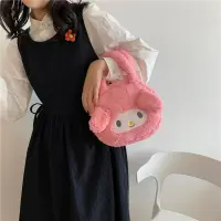 Olololdan กระเป๋าแต่งหน้าแบบลำลอง,กระเป๋าใส่เครื่องสำอางปอมปอมปูริน Cinnamoroll Kuromi ของเล่นของขวัญชิ้นเล็กๆถุงเก็บกระเป๋าน่ารักกระเป๋าแคชเมียร์กระเป๋าถือกำมะหยี่การ์ตูน