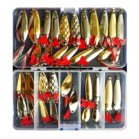 【LZ】◑  Hot Brilliant Metal Jig Spoon Fishing Lure Set 10/20/25/35pcs Wobblers Kit Pike Spoon Bait Fishing Tackle Pesca Isca Artificial