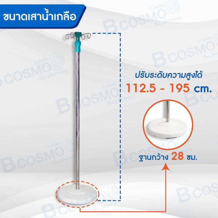 เสาน้ำเกลือ-4-หู-ฐานกลมสีขาว-เสาแขวนน้ำเกลือ-dmedical