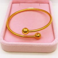 Smooth Simple Style Women Cuff Bangle Solid 18k Yellow Gold Filled Classic Fashion Girlfriend Jewelry Gift Dia 60mm