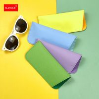 1PCs Simple Sunglasses Bag PU Leather Glasses Case Pouch Mobile Phone Portable Storege Case Candy Color Nearsighted Glasses Bag