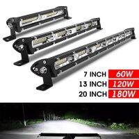 7/13/20inch LED Work Light Ultra-thin Single Row LED Light Bar Suitable for Off-road 4x4 Je-ep Trucks Tractor Fog Lights 12V/24V