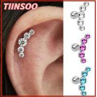 TIINSOO 1Pcs พังค์ร็อก 16G สแตนเลสบาร์ เจาะหู กระดูกอ่อน Helix Tragus เครื่องประดับร่างกาย ต่างหูสตั๊ด