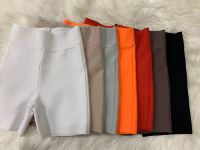 10 Colours Bandage Shorts สีขาว สีดำ สีเทา Bandage Short Pants High Waist Top Quality Rayon Vintage Shorts