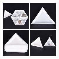 10Pcs White Containers For Beads Display PP Triangle Plate For Jewelry Beads Organizer Plastic Tray Packaging New