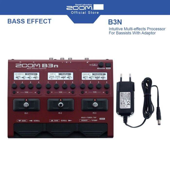 Efek Gitar Zoom B3n Intuitive Multieffects Processor For Bassists With