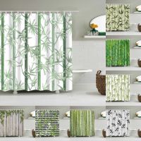 Baltan HOME LY1 Bamboo Bamboo Panda Background Art Shower Curtain Green Natural Chinese Style Japanese Style Shower Curtain Straight