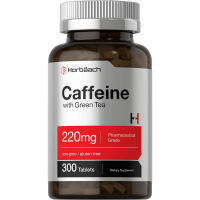 Horbaach Caffeine Pills 200mg, with Green Tea, 300 Tablets, Vegetarian, Non-GMO &amp; Gluten Free