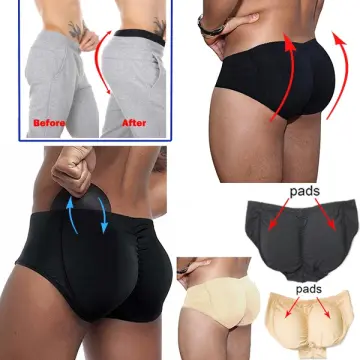 Jececer Men Padded Control Boxers Shapers Plus Size Underwear Butt