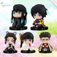 XSUIMI 5ชิ้น/เซ็ตรูปปั้นพีวีซี Nezuko Zuko Zengitsu Tanjirou ของประดับโต๊ะทำงาน Kyoujuro ใบมีดปีศาจ Hashibira Inosuke แบบจำลองการเก็บรวบรวมตัวเลขการกระทำปีศาจสังหาร