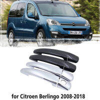 คาร์บอนไฟเบอร์รถ Handle หรือ ABS Chrome ประตูสำหรับ Citroen Berlingo 2008 ~ 2018รถอุปกรณ์เสริม2009 2010 2011 2012 2013