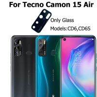 2ชิ้นสำหรับ Tecno Camon 15อะไหล่ทดแทนพร้อมกาวสติ๊กเกอร์กระจกกล้องถ่ายรูปด้านหลัง