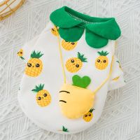 [Free ship] New pineapple backpack dog clothes Bichon spring and autumn pet sweater cute breathable cat