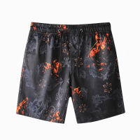 European and American mens wear summer 2022 new Black printed slim beach pants Fashion casual shorts Five minutes of pants