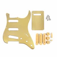 Fleor Strat Gitar ชิ้นส่วน Cermin แผงหน้ากีต้าร์ SSS 11 Lubang Belakang Pi ที่คลุมจานเสียง Gitar Knobs สวิตช์ Tremolo Lengan Tip