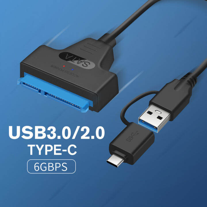 สาย-usb-sata-sata-3-ถึง-usb-3-0-2-0-อะแดปเตอร์คอมพิวเตอร์สายตัวเชื่อมต่อประเภท-c-สาย-sata-รองรับ-2-5-นิ้ว-ssd-hdd-hard-drive-kdddd