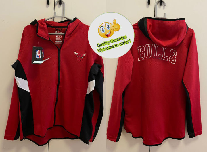 Bulls Men's Authentic NBA Showtime Therma Flex Performance Full-Zip Hoodie