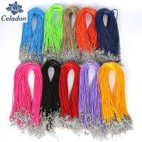 Baru Kedatangan 2 MM 10 pcs 19 Warna Faux Cord Kulit Rantai Adjustable Kalung dengan Lobster Genggam Untuk DIY Perhiasan temuan