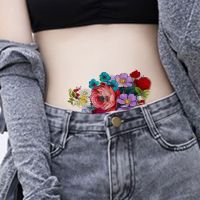 Small Fresh Colorful Flower Tattoo Sticker 1 Sheet Size 12-19 cm Stickers