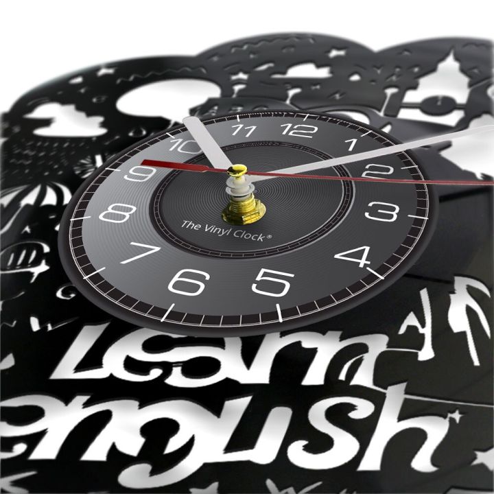 นาฬิกาแขวนผนังไวนิล-ip-ธีมเรียนภาษาอังกฤษใหม่-สไตล์-นาฬิกาแขวนผนังสถานการณ์การสอนภาษานาฬิกาติดผนังเรืองแสงนาฬิกาของขวัญจากครูภาษาอังกฤษ