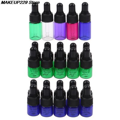 10pcs Empty Clear Amber Glass Dropper Bottle With Pipette Refillable Essential Oils Travel Bottle Container Makeup 1ml/2ml/3ml