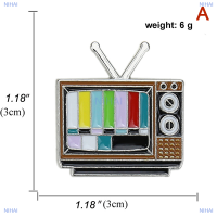 NIHAI เข็มกลัดติดปกทีวีแบบวินเทจไม่มีสัญญาณในยุค80เข็มกลัดสายรุ้งหลากสีป้ายเครื่องประดับแฟชั่นที่กำหนดเองของขวัญที่ระลึก