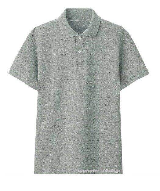 Polo Shirt Grey Plain Unisex Adult T-Shirt With Collar Good Quality