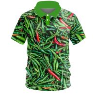 Jersey Shirt Polo Vegetable Green Chili Jersey Polo Unik Vegetable T-shirt Racing 3d Printing Vegetable Motiffullprint T-shirt Mens T-shirt Womens Distro Shirt Matah Zipper Polo