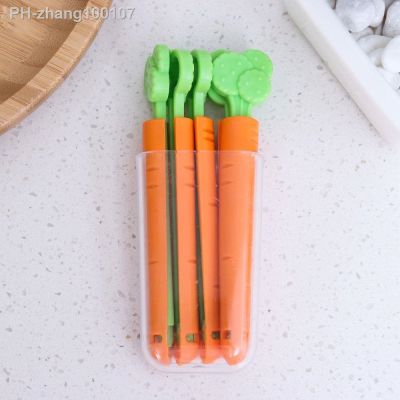5PCS Cute Kitchen Accessories Sealer Fresh Keeping Sealing Tongs Carrot Shape Food Sealing Clip Closure