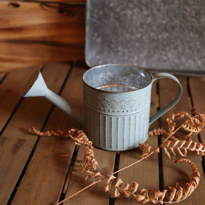 vintage-flower-bucket-rustic-metal-milk-jug-vase-metal-galvanized-farmhouse-french-bucket-milk-can-white-farmhouse-vase-decor