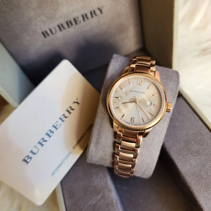 Burberry BU10116 The Classic Swiss Rare Gold Tone Date Dial 32mm Women's  Wrist Watch With 1 Year Warranty For Mechanism | Lazada PH